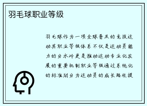 羽毛球职业等级